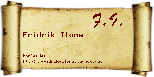 Fridrik Ilona névjegykártya