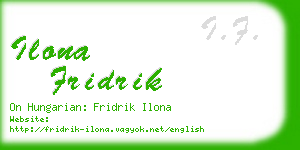 ilona fridrik business card